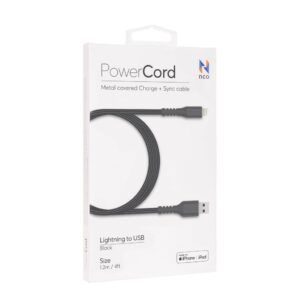 NCO POWERCORD CABLE USB - LIGHTING 1.2M (BLACK)