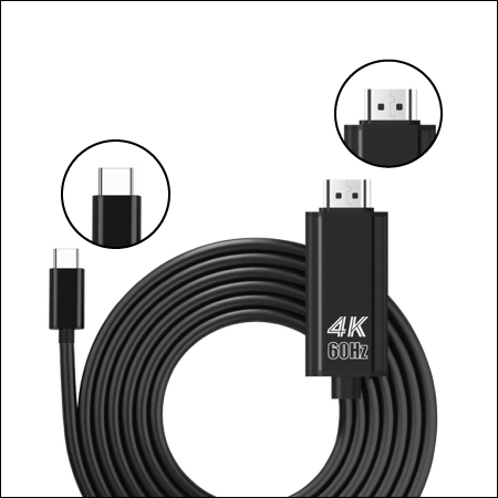 UGREEN Cable USB C a HDMI 4K 60Hz en ángulo recto 4K USB tipo C HDMI Cable  adaptador para conectar portátil a monitor Thunderbolt 3 compatible con