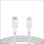 BELKIN CABLE USB-C A  LIGHTNING TEJIDO  WHITE