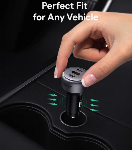 AUKEY CARGADOR DE AUTO 66 WATTS USB-C (2) USB-A (1) - Imagen 3