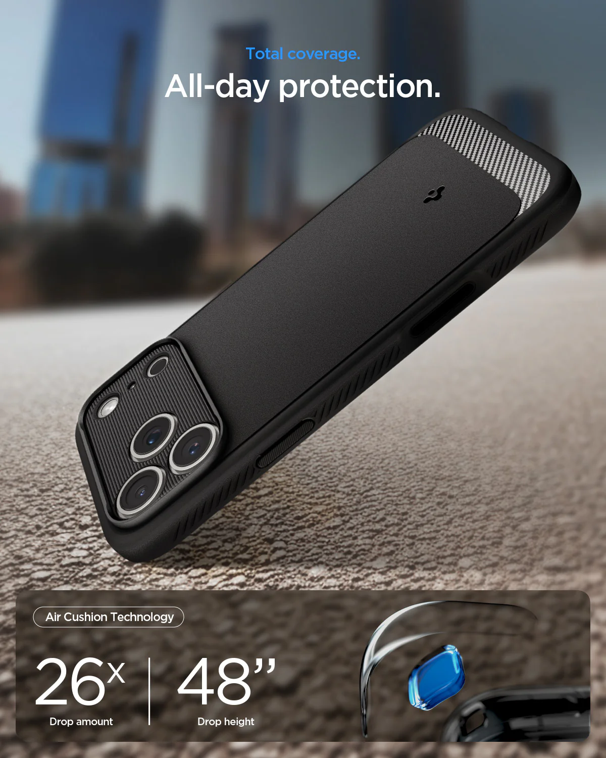 SPIGEN RUGGED ARMOR IP 17 MATTE BLACK - Imagen 8