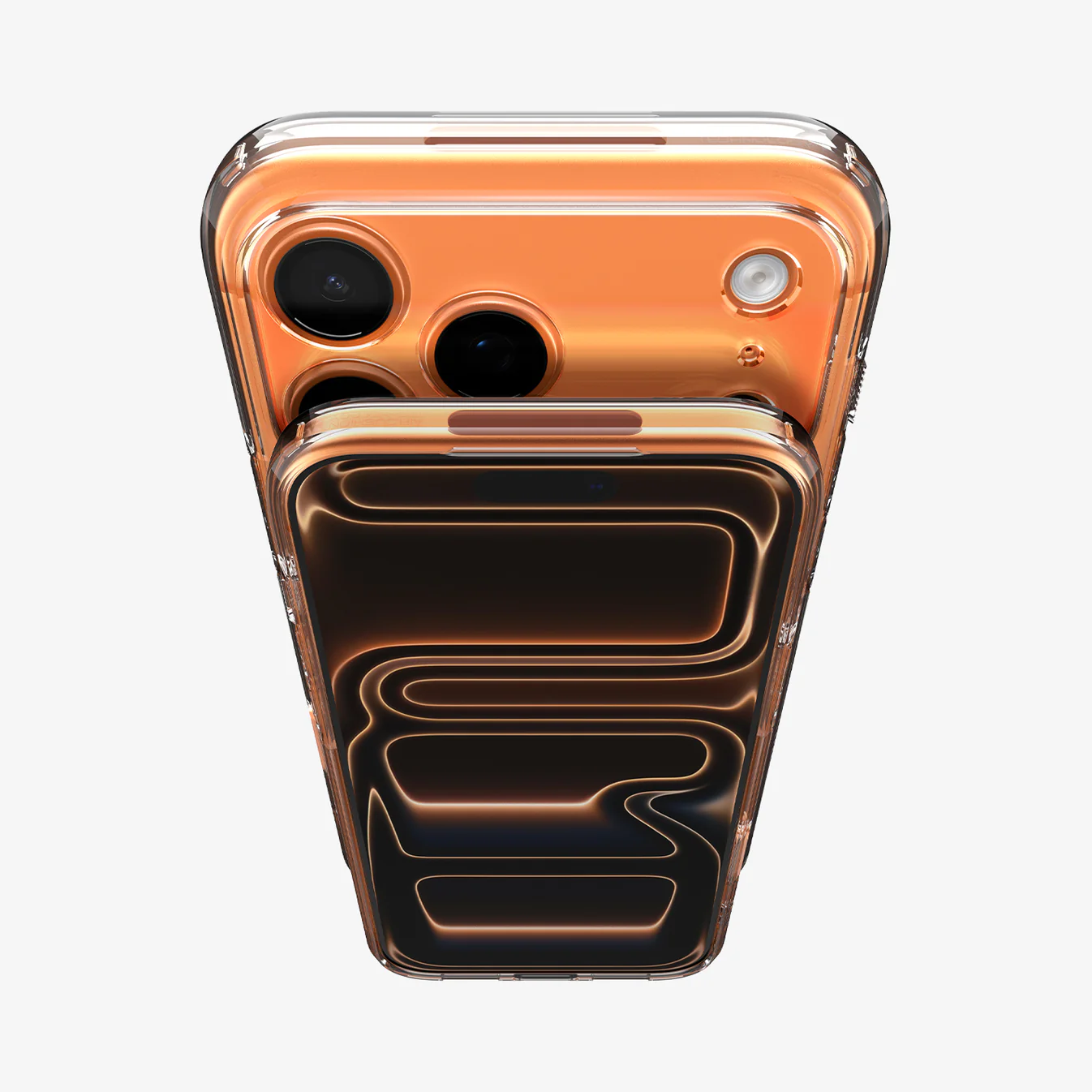 SPIGEN ULTRA HYBRID MAGFIT CLEAR ORANGE  IP 17 PRO MAX - Imagen 3