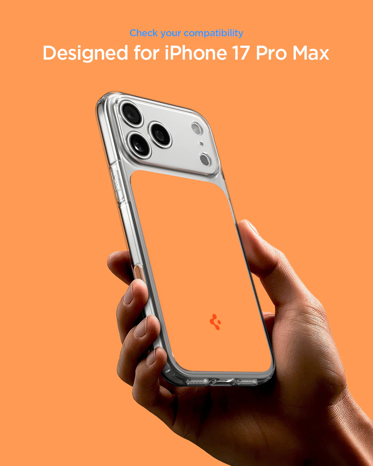 SPIGEN ULTRA HYBRID MAGFIT CLEAR ORANGE  IP 17 PRO MAX - Imagen 5