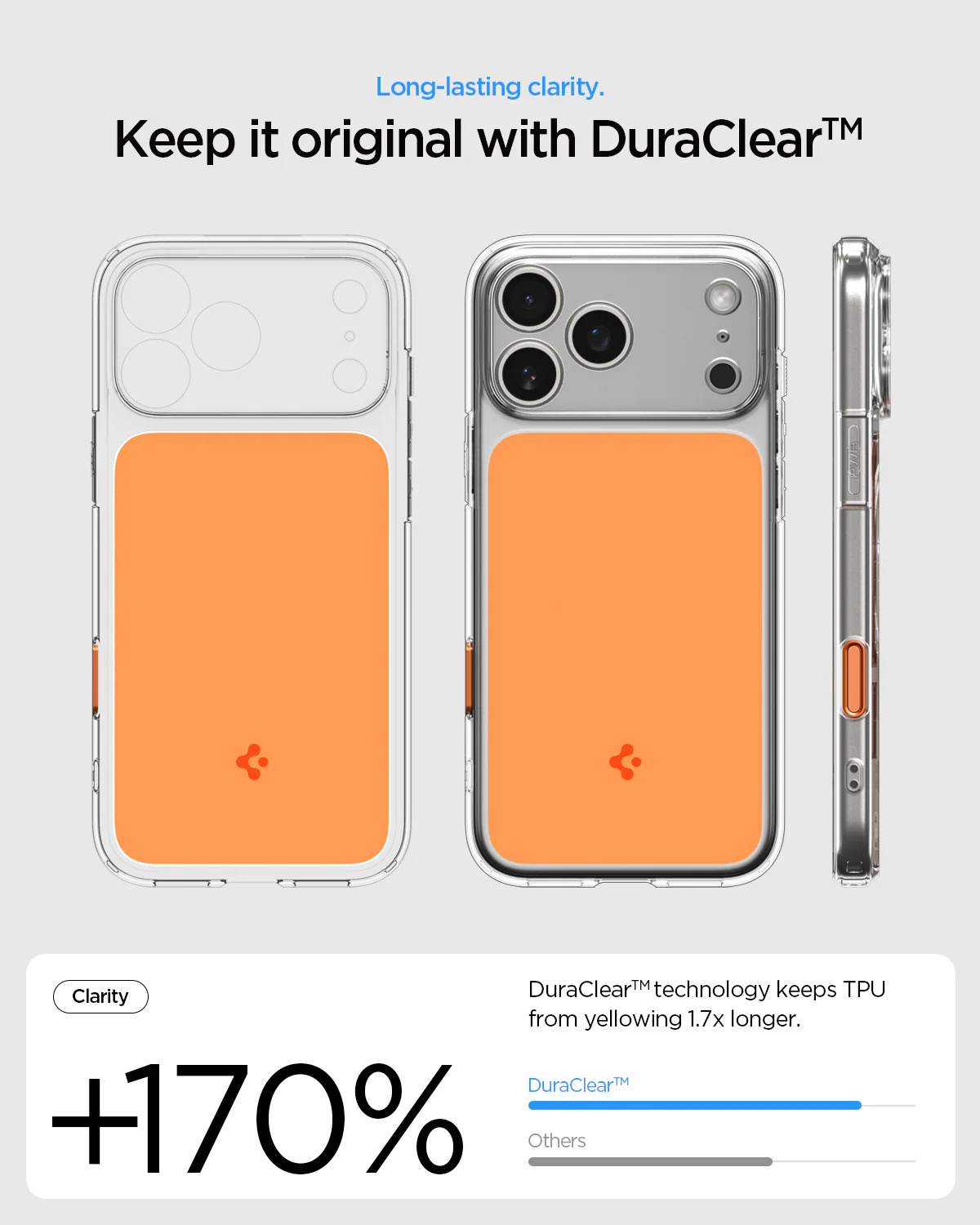 SPIGEN ULTRA HYBRID MAGFIT CLEAR ORANGE  IP 17 PRO MAX - Imagen 7