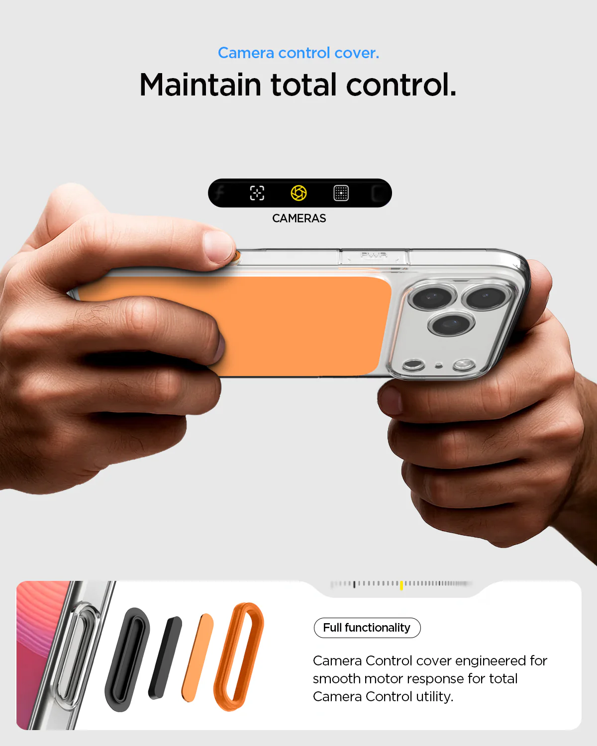 SPIGEN ULTRA HYBRID MAGFIT CLEAR ORANGE  IP 17 PRO MAX - Imagen 9