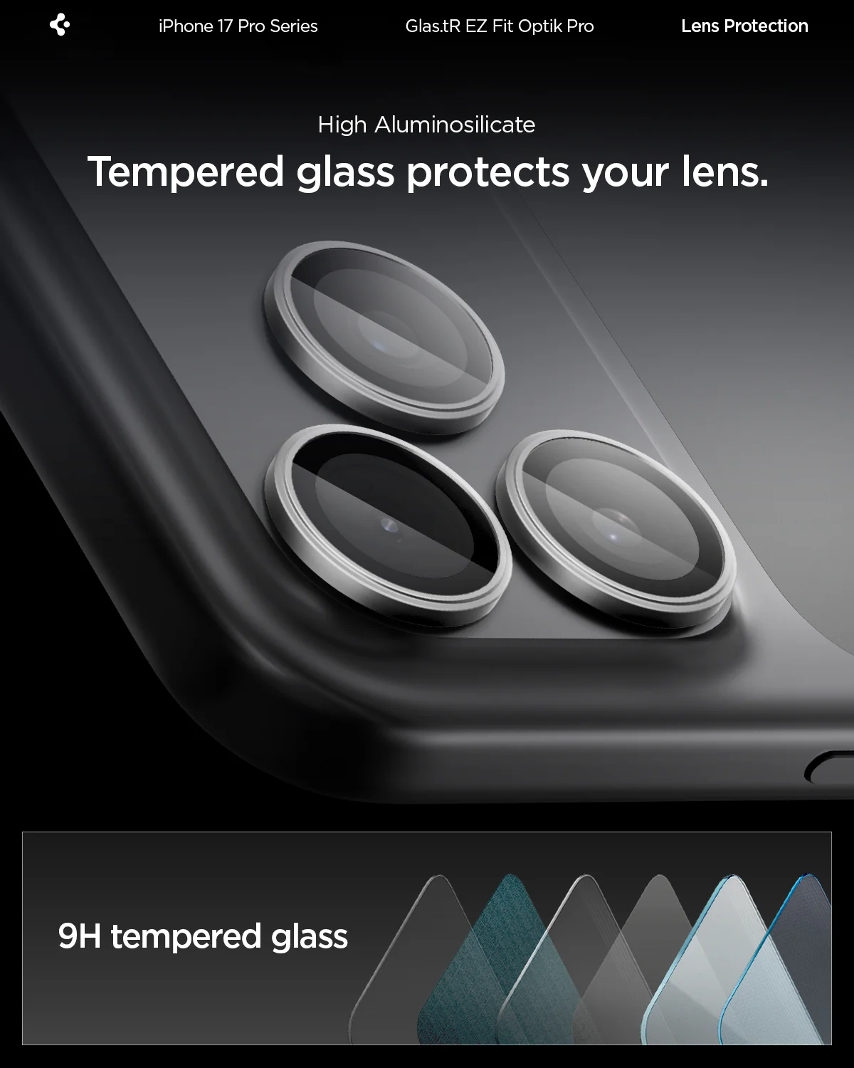 SPIGEN GLASS FIT OPTIK SILVER IP 14,15,16,17 - Imagen 5