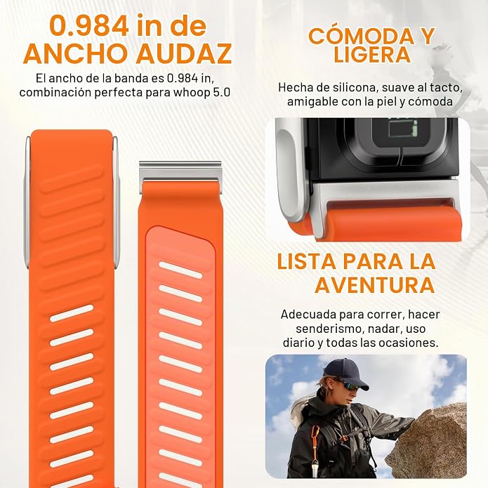 CORREA DEPORTIVA PARA WHOOP 5.0 ORANGE - Imagen 3