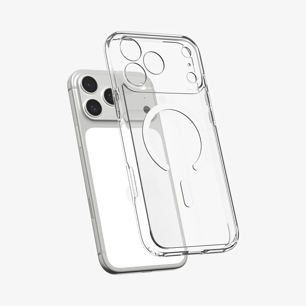 SPIGEN ULTRA HYBRID MAG FIT 17 PRO CLEAR WHITE - Imagen 2
