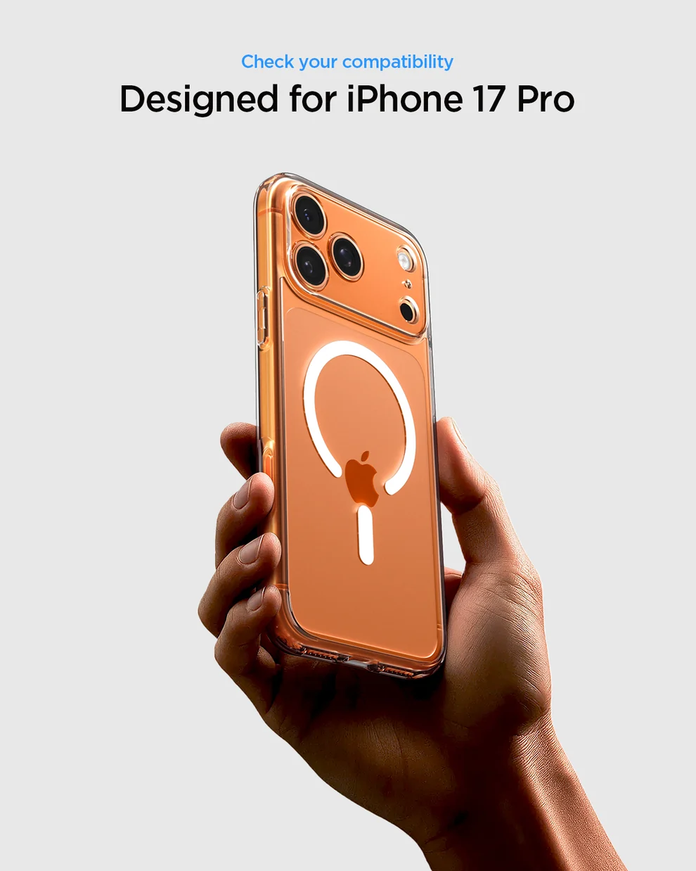 SPIGEN ULTRA HYBRID MAG FIT 17 PRO CLEAR WHITE - Imagen 4