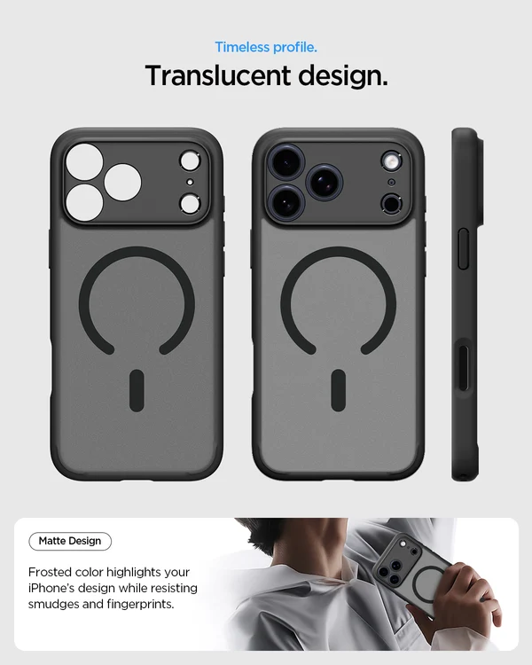 SPIGEN ULTRA HYBRID MAG FIT 17 PRO FROST BLACK - Imagen 7