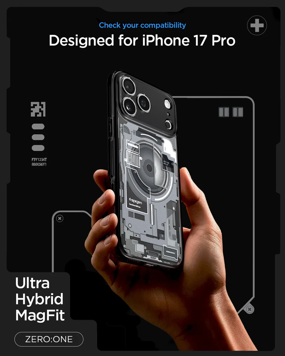 SPIGEN ULTRA HYBRID  MAG FIT 17 PRO ZERO ONE BLACK - Imagen 8