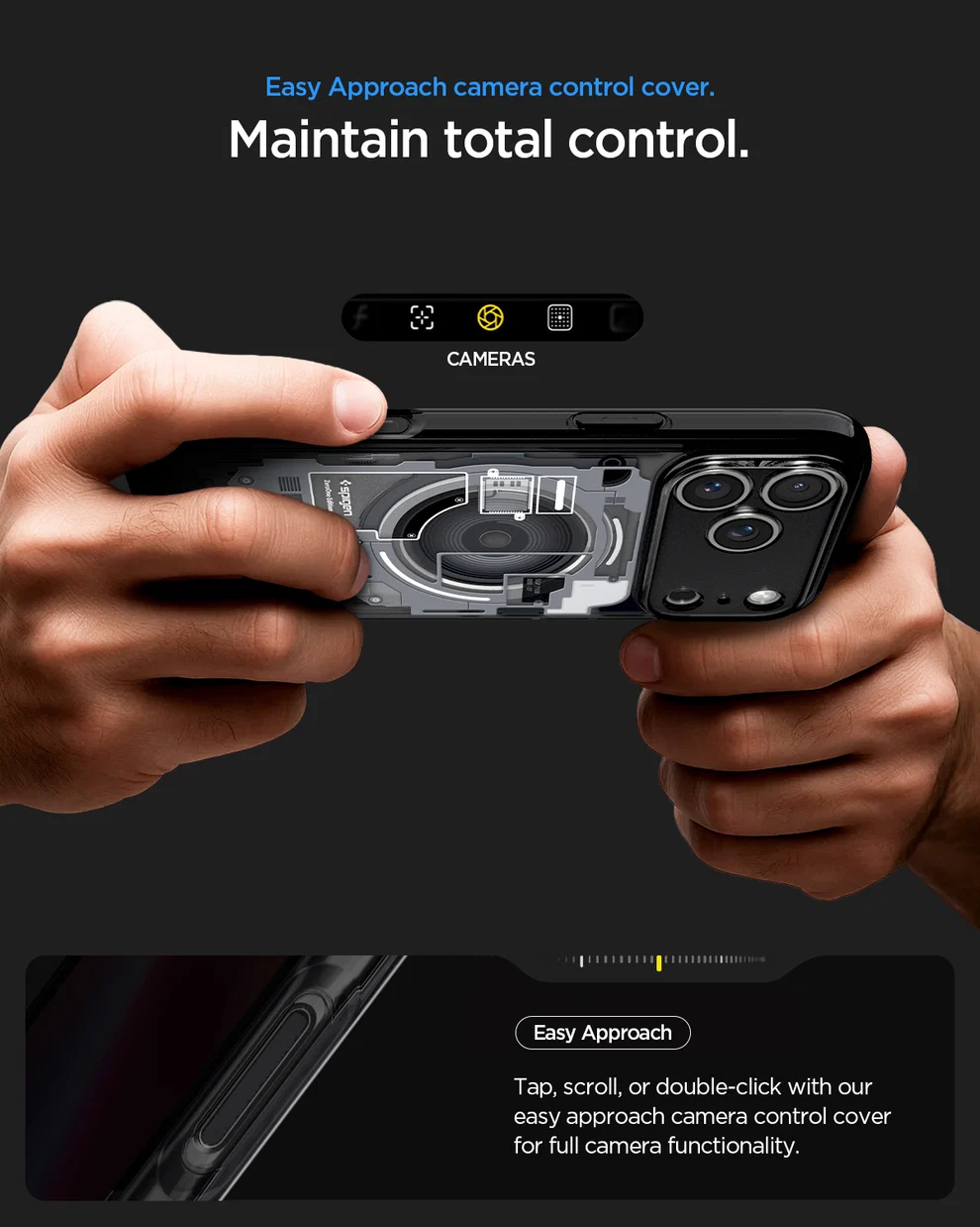 SPIGEN ULTRA HYBRID  MAG FIT 17 PRO ZERO ONE BLACK - Imagen 6
