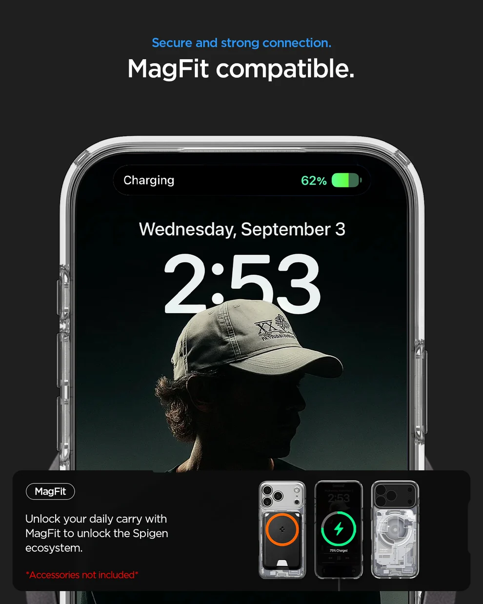SPIGEN ULTRA HYBRID  MAG FIT 17 PRO ZERO ONE BLACK - Imagen 7
