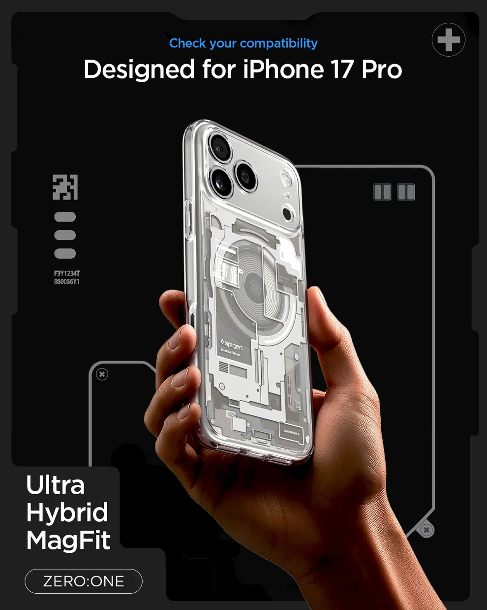 SPIGEN ULTRA HYBRID  MAG FIT 17 PRO ZERO ONE WHITE - Imagen 9