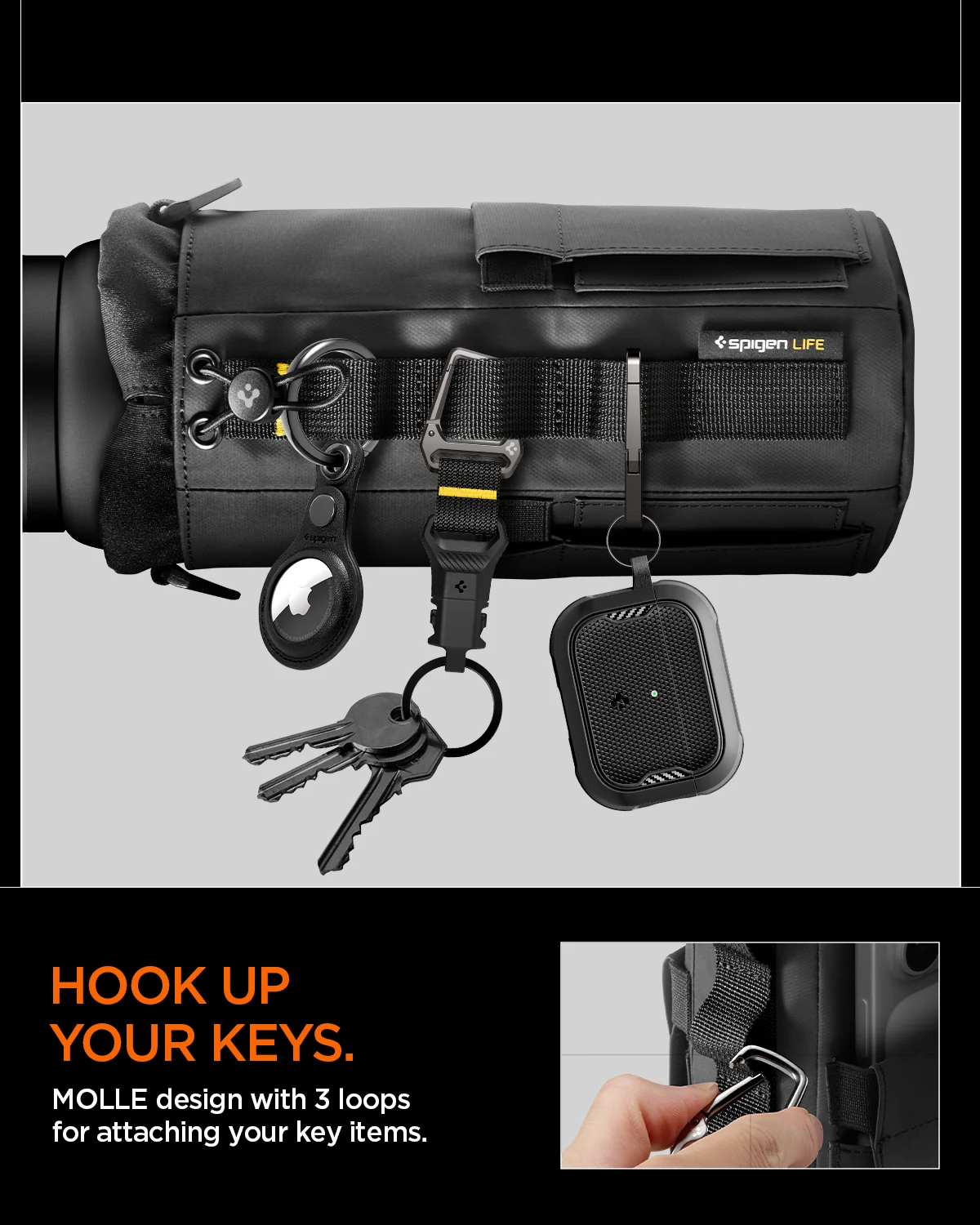 SPIGEN TUMBLER HOLDER BAG LIFE BAG BLACK - Imagen 7