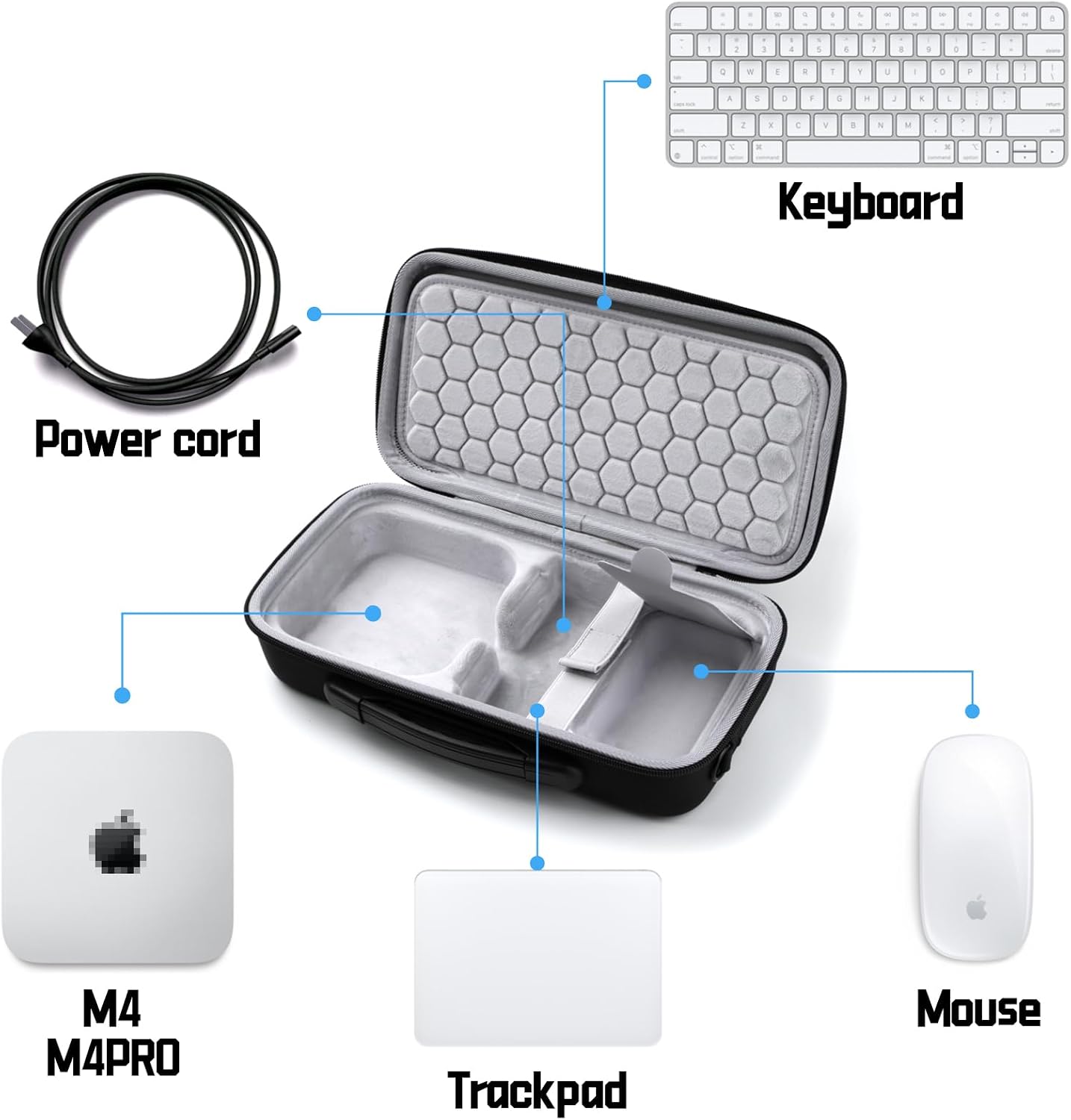 FUNDA RIGIDA DE VIAJE PARA MAC MINI M4/M4 PRO BLACK - Imagen 2