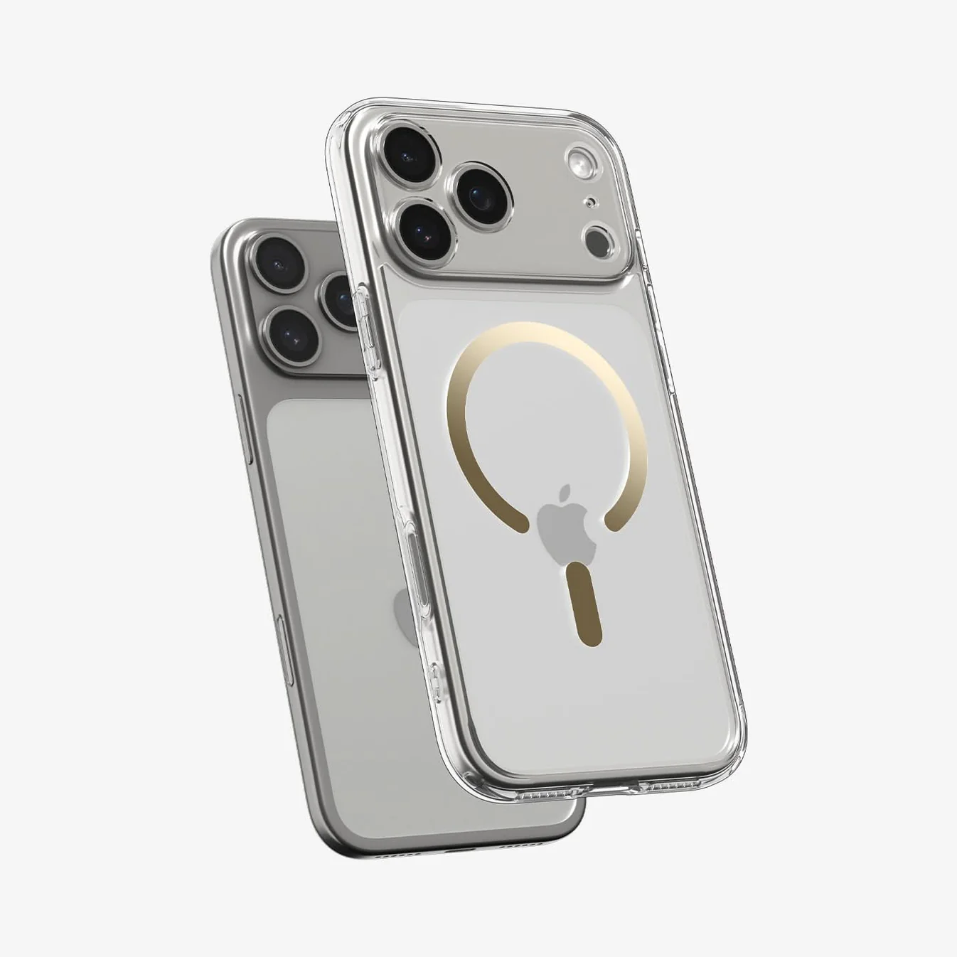 SPIGEN ULTRA HYBRID MAG FIT 17 PRO MAX CLEAR GOLD - Imagen 3