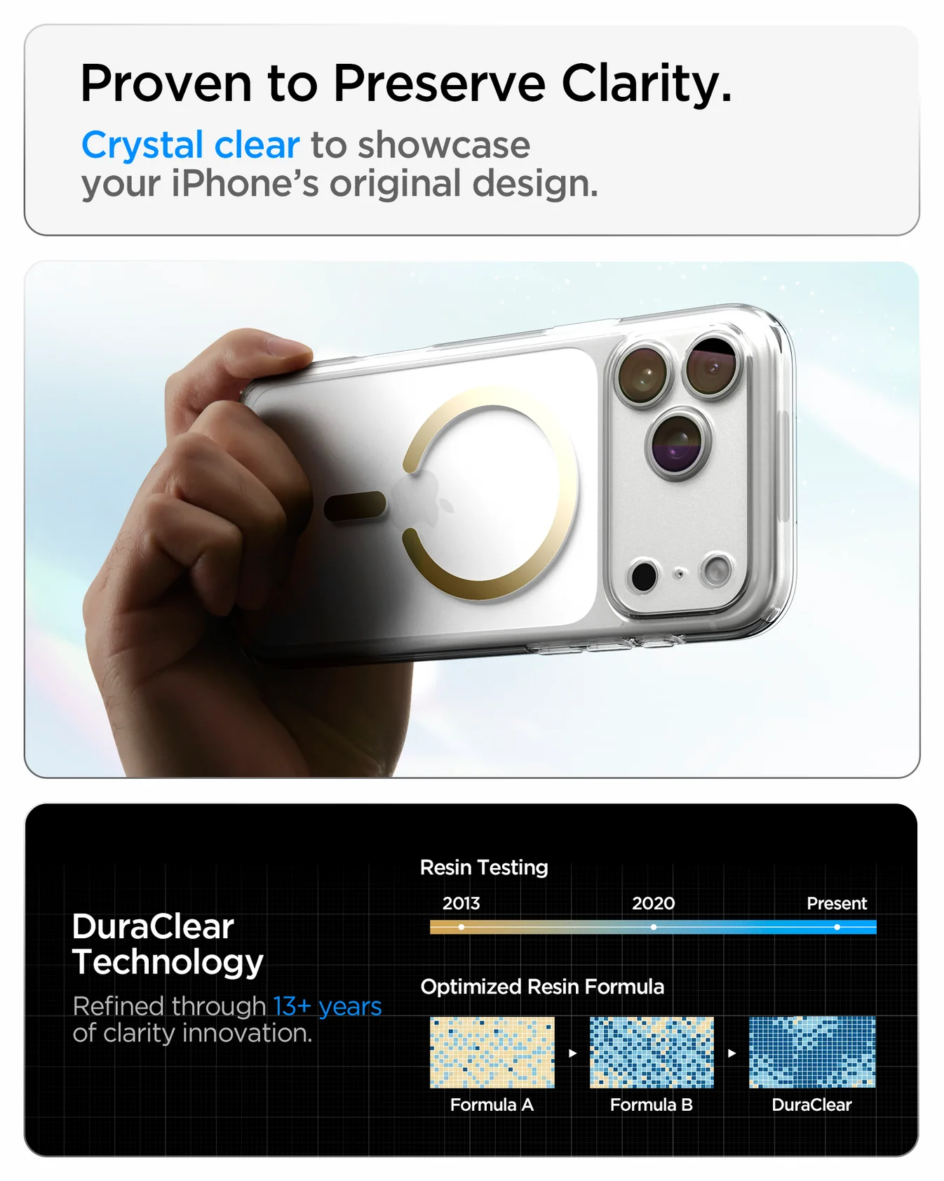 SPIGEN ULTRA HYBRID MAG FIT 17 PRO MAX CLEAR GOLD - Imagen 10