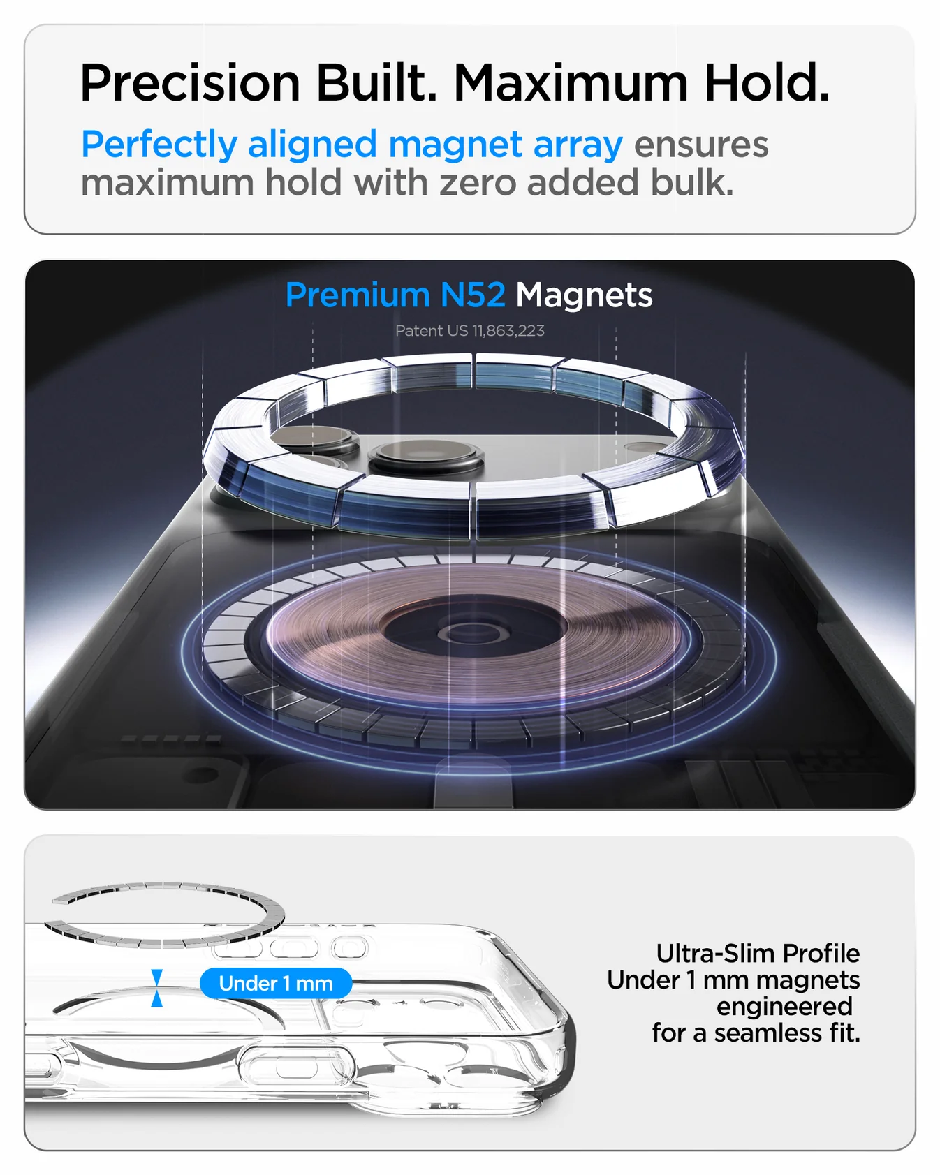 SPIGEN ULTRA HYBRID MAG FIT 17 PRO MAX CLEAR GOLD - Imagen 7